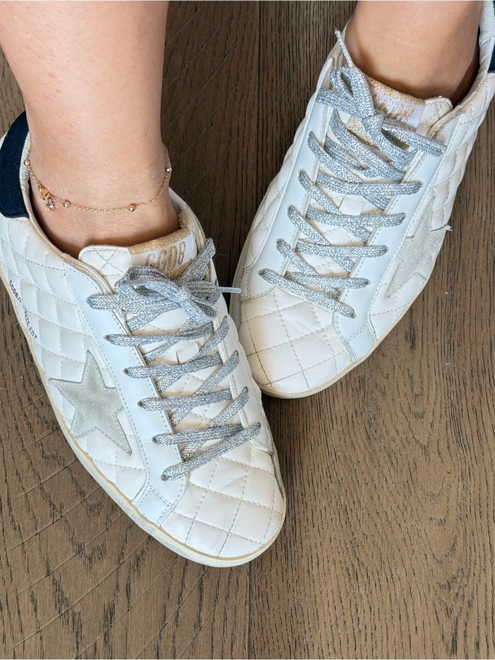 Golden goose Quilted White Leather superstar sneakers
